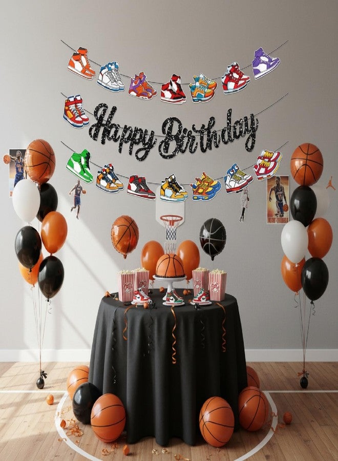 Veagins 3PCS Sneaker Ball Decorations, Sneaker Party Decorations, Sneaker Ball Backdrop, It is Your Birthday Banner for Basketball Themed Party, Birthday Supplies - Image 5